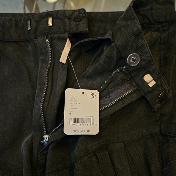 Sarina Pleated Barrel Trousers Cotton Lightweight Drapey Full Black Size 6 NWT - Picture 8 of 16